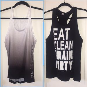 Pure Barre and Eat Clean Train Dirty Workout Tanks